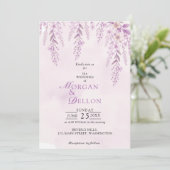Elegant Soft Blush Lavender Floral Wedding 招待状 (スタンド正面)