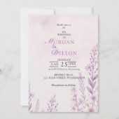 Elegant Soft Blush Lavender Floral Wedding 招待状 (正面)
