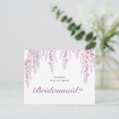 Elegant Soft Blush Lavender Wedding Bridesmaid  ポストカード (スタンド正面)