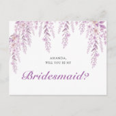 Elegant Soft Blush Lavender Wedding Bridesmaid  ポストカード (正面)