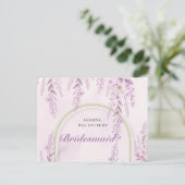 Elegant Soft Blush Lavender Wedding Bridesmaid  ポストカード (スタンド正面)