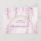 Elegant Soft Blush Lavender Wedding Bridesmaid  ポストカード (正面)