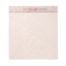 ELEGANT SOFT BLUSH ROSE GOLD DAMASK|名前とイニシャル