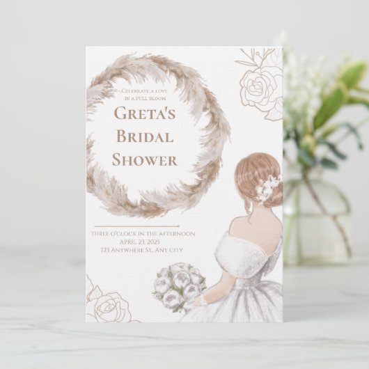 Elegant Soft Bridal Shower Invite 招待状 (スタンド正面)