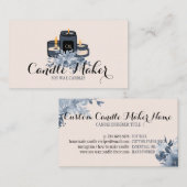 Elegant Soft Candle Soy Wax Homemade navy 名刺 (正面/裏面)