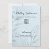 Elegant Soft Cool Blue Botanical Script Wedding  招待状 (裏面)