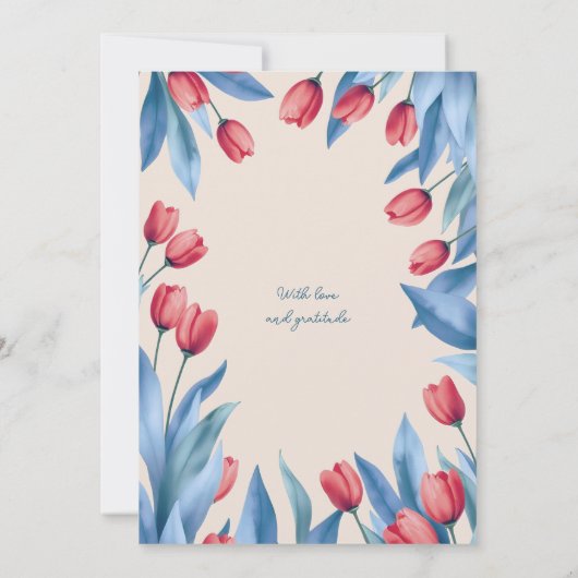 Elegant Soft Floral Tulip 21st Birthday Invitation 招待状 (裏面)