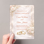 Elegant Soft Floral Wedding Invitation アクリル招待状 (インサイチュ (ポータブル))