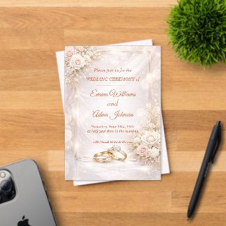 Elegant Soft Floral Wedding Invitation アクリル招待状
