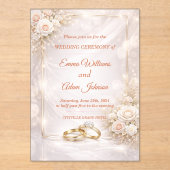 Elegant Soft Floral Wedding Invitation アクリル招待状 (正面)