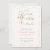 Elegant soft Fresh off the market bridal shower 招待状 (正面)