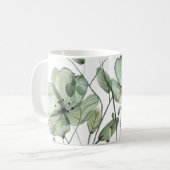 Elegant Soft Green Floral Illustration Coffee Mug コーヒーマグカップ (正面左)