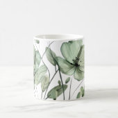 Elegant Soft Green Floral Illustration Coffee Mug コーヒーマグカップ (中央)