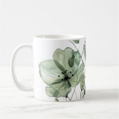 Elegant Soft Green Floral Illustration Coffee Mug コーヒーマグカップ (左)