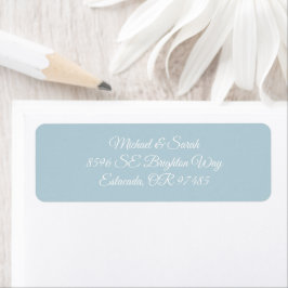 Elegant Soft Icy Blue Wedding Return Address ラベル