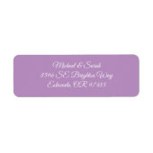 Elegant Soft Pastel Purple Return Address ラベル (正面)