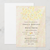 Elegant soft pastel Watercolor Floral Wedding 招待状 (正面/裏面)