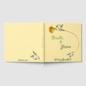 Elegant soft peace rose green & gold oval Wedding ゲストブック (全面)