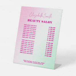 Elegant Soft Pink Beauty Salon 台座サイン