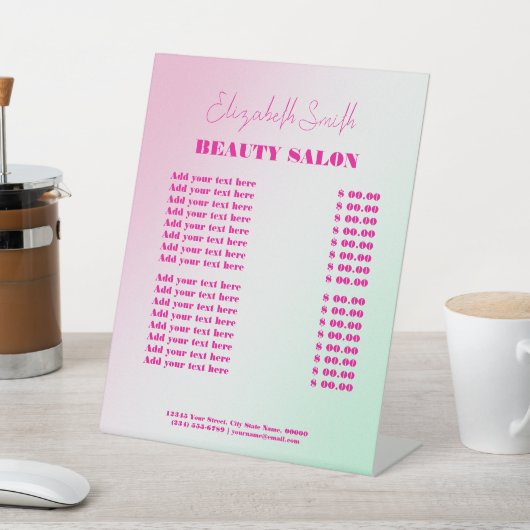 Elegant Soft Pink Beauty Salon 台座サイン (インサイチュ)