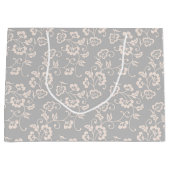 Elegant Soft Pink Botanical Floral Pattern ラージペーパーバッグ (正面)
