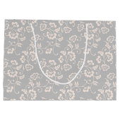 Elegant Soft Pink Botanical Floral Pattern ラージペーパーバッグ (裏面)