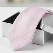 Elegant Soft Pink Silver Diamond Pattern ネクタイ