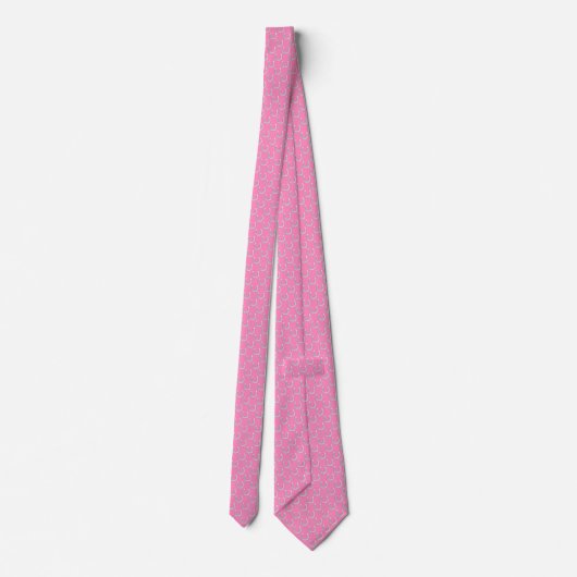 Elegant Soft Pink Silver Horseshoe Pattern Necktie ネクタイ (裏面)
