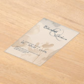 Elegant Soft Romantic Botanical Script Wedding  アクリル招待状 (レイダウン)