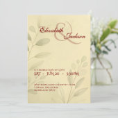 Elegant Soft Romantic Botanical Script Wedding  招待状 (スタンド正面)