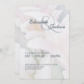 Elegant Soft Romantic Floral Lily Script Wedding 招待状 (正面/裏面)