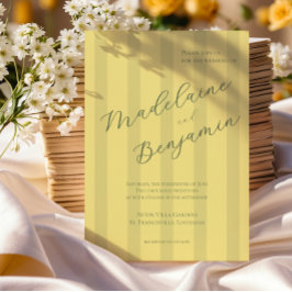 Elegant Soft Yellow Wedding Invitation 招待状