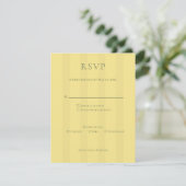 Elegant Soft Yellow Wedding RSVP Card (スタンド正面)