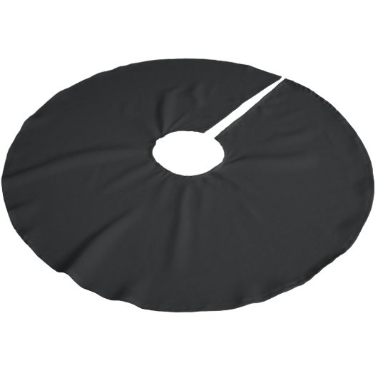 Elegant Solid Black Tree Skirt for Festive Decor ブラッシュドポリエステルツリースカート (アングル)
