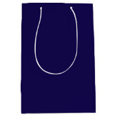 Elegant Solid Navy Blue Minimalist Design Party  ミディアムペーパーバッグ (正面)