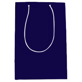 Elegant Solid Navy Blue Minimalist Design Party  ミディアムペーパーバッグ