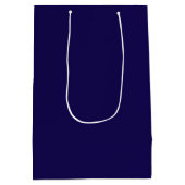 Elegant Solid Navy Blue Minimalist Design Party  ミディアムペーパーバッグ (裏面)