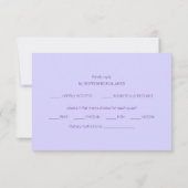 Elegant Solid Purple Lavender  出欠カード (裏面)