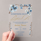 Elegant Something Blue Before I Do ブライダルシャワー アクリル招待状 (インサイチュ (ポータブル))