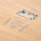 Elegant Something Blue Before I Do ブライダルシャワー アクリル招待状 (レイダウン)