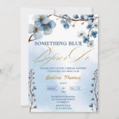 Elegant Something Blue Before I Do ブライダルシャワー 招待状 (正面)