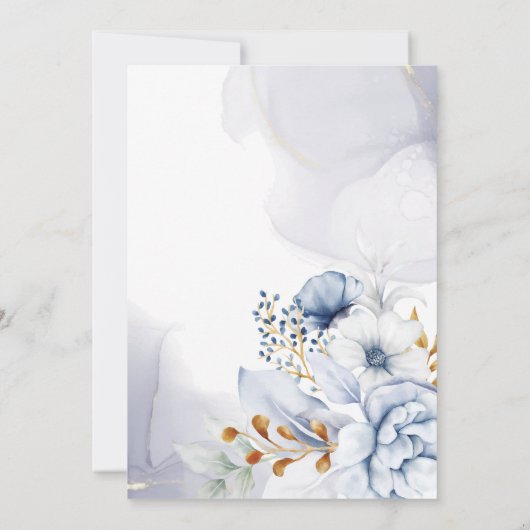 Elegant Something Blue Before I Do Bridal Shower 招待状 (裏面)