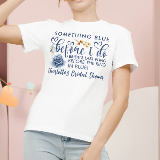 Elegant Something Blue Before I Do Bridal Shower Tシャツ