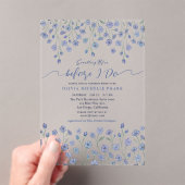 Elegant Something Blue Before I do Floral アクリル招待状 (インサイチュ (ポータブル))