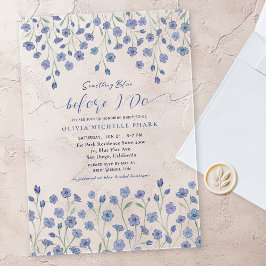 Elegant Something Blue Before I do Floral アクリル招待状