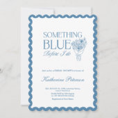 Elegant Something Blue Bridal Shower 招待状 (正面)