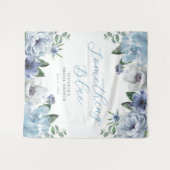 Elegant Something Blue Floral Bridal Shower Party  タペストリー (正面(横))