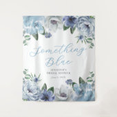 Elegant Something Blue Floral Bridal Shower Party  タペストリー (正面)
