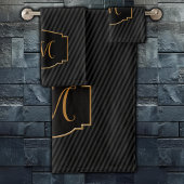Elegant, Sophisticated Striped Monogram  バスタオルセット