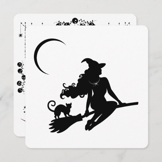 Elegant Sorceress Halloween Celebration Invite シーズンカード (正面/裏面)